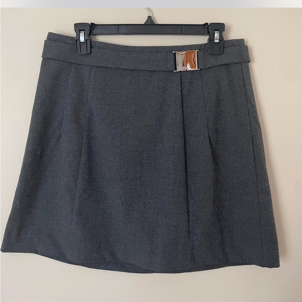 Gray Pleated Skirt
